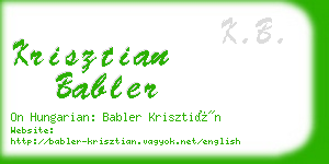 krisztian babler business card